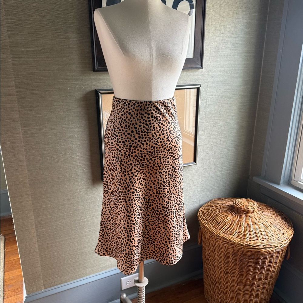 LOFT Leopard Print Midi Skirt - Size XS